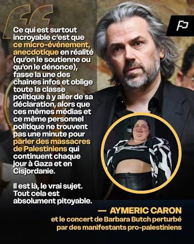 🇵🇸🇮🇱 Aymeric Caron, député REV, dénonce un traitement médiatique  disproportionné de l'affaire Barbara Butch tandis qu'Israël continue de  tuer à Gaza et en Cisjordanie. 📸 Bestimage