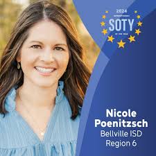 We are thrilled to announce our 2024 Superintendent of the Year Award  winner: Bellville ISD Nicole Poenitzsch! Please join us in wishing her  congratulations