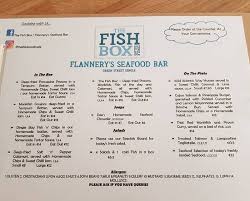 Menu September 2018 Picture Of The Fish Box Flannerys