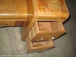 Made in canada, real wood. Vintage Veneered 1940 S Vanity Dresser With Mirror 28304621