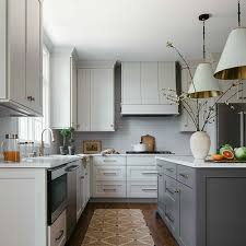 White Kitchen With Gray Backsplash