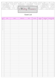 Search printable wedding guest list. Seminar Guest List Free Word Templates