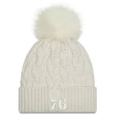 Check spelling or type a new query. Women S New Era White Philadelphia 76ers Flurry Cuffed Knit Hat With Pom