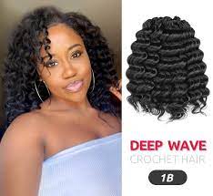 Freetress crochet braid deep twist 10 inch color shown on model: Amazon Com Deep Wave Crochet Hair 10 Inch 8packs Natural Black Deep Wave Crochet Braids Synthetic Hair Extensions Toyotree 10inch 1b Beauty Personal Care