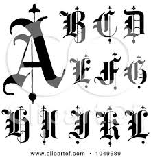Abc Letters Clipart Black And White Http Error 403 Forbidden Medieval Font Lettering Gothic Fonts