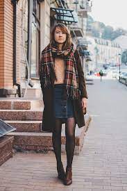 Fall Colors Fashion Denim Skirt Winter How To Wear Scarves