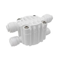 This item shuts off the waste water line when it senses back pressure from the product water line (for example, when a float valve engages), effectively shutting down the entire ro unit. Quick Fitting Auto Shut Off Valve Sole Aqua