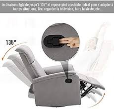 Homcom Fauteuil De Relaxation Grand Confort Pivotant 360 Dossier Inclinable Repose Pied Ajustable Simili Cuir Tissu Gris En 2020 Simili Cuir Tissu Gris Fauteuil Relax