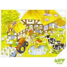 Puzzle La Ferme De Papi Et Mamie 48 Pieces En Bois Leroy Du Jouet Puzzle En Bois Tapis Enfant Jouets En Bois