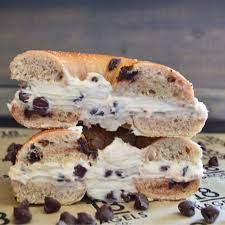 Chocolate Chip Cookie Dough Cream Cheese Different Bagels How Made Bagel Flavors Vegan Bagels Chocolate Chip Cookie Dough Chip Cookies Cookie Dough