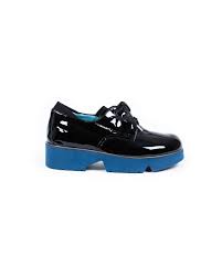 Black Patent Leather Derby With Microfiber Outer Sole