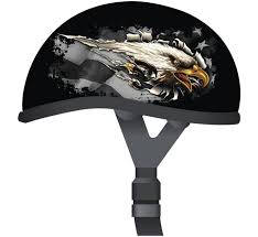 Details About Skid Lid Eagle Rip Original Half Helmet Black