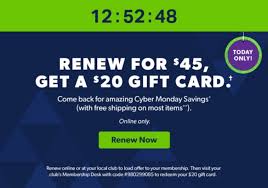Check spelling or type a new query. Expired Sam S Club Get 20 Gift Card Free When Renewing 45 Membership Ends 11 30 Or 12 31 Gc Galore