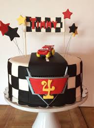 Black And White Checkered Cake Ideas For Corbyn Black And White Checkered With Monster Truck Character On Top Instead Of Cars Birthday Party Disney Birthday Cake Kids Lightning Mcqueen Cake