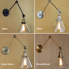 Retro Swing Arm Wall Lamp Glass Shade Vintage Wall Sconces Wall Mount Bedside Reading Light Arm Wall Lights For Home Light Fixture Socket Light Vintagefixture Light Aliexpress
