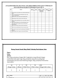 Soal selidik, pemerhatian, temu bual, ujian. Senarai Semak Soal Selidik