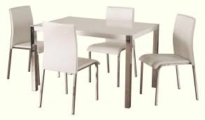 Shop our best selection of chrome kitchen & dining room table sets to reflect your style and inspire your home. Charisma 4 Dining Set In White Gloss Chrome White Pvc