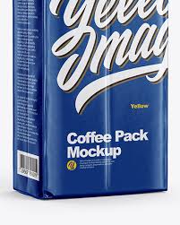 Download Glossy Coffee Pack Mockup In Bag Sack Mockups On Yellow Images Object Mockups PSD Mockup Templates