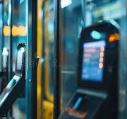 Subway Station Ticket Validation Machines Scanning Tickets ...
