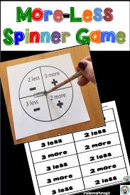 Number Sense Activity More Less Spinner Game Kindergarten Subtraction Activities Subtraction Activities Number Sense Activities