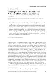 Pdf Slipping Racism Into The Mainstream A Theory Of Information Laundering