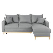 Canape D Angle Convertible 4 Places En Velours Vert Maisons Du Monde En 2020 Canape Angle Convertible Canape Angle Canape Lit Angle