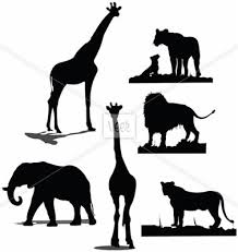 African Animal Silhouettes Black And White Silhouettes Stock Illustration Siluetas Animales Siluetas Disney Arte De Africa