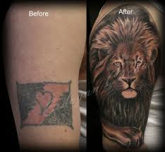Free tattoo pictures, photo and ideas on images. Lion Cover Up Tattoo By Erdogancavdar On Deviantart