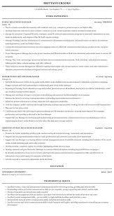 public relations manager resume sample