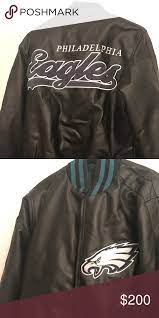 Hp Philadelphia Eagles Leather Embroidered Jacket Men S Small Leather Jacket In Excellent Condition Nfl Pro Shop Jacke Embroidered Jacket Jackets Jacket Shop