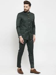 Buy Bottle Green Bandhgala Men Fashion Casual Shirts Fashion Suits For Men Men Fashion Casual Outfits