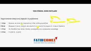 Fatih Comez Yds Yokdil Ders Notlari Sebep Sonuc 70 Egitim