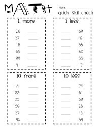 10 More Less 1 More Less Quick Check Pdf Google Drive Second Grade Math 1st Grade Math Kindergarten Math
