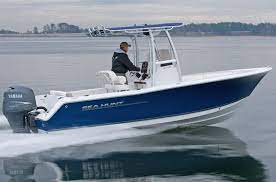 Single Engine Sea Hunt With Blue Hull And Matching T Top Canopy Boat Center Console Boats Boat Canopy