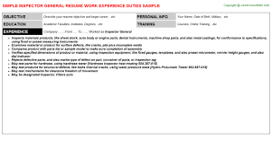 Other than our samples of general resume templates, our. Inspector General Resume Sample