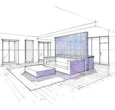 Croquis De Mise En Scene D Une Separation Salon Cuisine Philippe Ponceblanc Architecte D Interieu Dessin Architecture Architecte Interieur Croquis D Interieur
