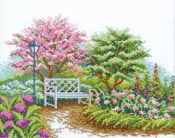 Spring Garden Cross Stitch Pattern Pdf Beautiful Landscape Etsy Cross Stitch Patterns Cross Stitch Landscape Cross Stitch