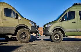 Green Is The New Grey This Season We Have A Couple Of Olive Vans Making Friends At The Shop Here Werollwithit On The L Van Life Mercedes Sprinter Camper Van