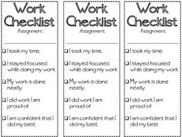 Work Checklist Student Accountability Self Monitoring Work Skills Student