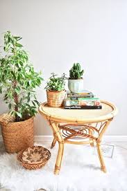 Vintage Bamboo Round Bed Side Table Coffee Table Or Plant Stand Bamboo Furniture Boho Decor Zero Waste Plant Holder Occasional Boho Dekor Pflanzenhalter Dekor