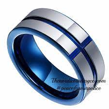 Tungsten Carbide Band Thin Blue Line Cross Inlay Police Officer Wedding Ring Support Honor 6 Mm Sz 8 13 Men S Jewelry Accessories Mens Handmade Jewelry Mens Jewelry Mens Accessories Bracelet