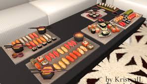 Gift Day 4 Download Credit Http Soloriya Blogspot Ru 2017 11 Sushi Set Sims 4 Html Sims 4 Cc Furniture Sims 4 The Sims 4 Packs