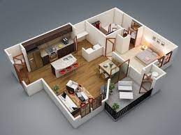 Floor plan is an artist's rendering and may not be to scale. 1 Bedroom Apartment House Plans One Bedroom House House Plans Small House Plans