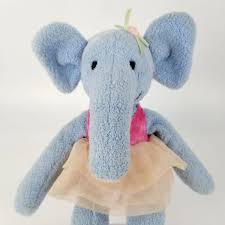 Bestever Plush Stuffed Elephant Ballet Tutu Blue Pink Animal Toy Lovey  12.00
