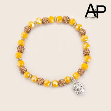 AP643-PULSERA ELASTICA CON MURANO Y BOLA DE FUEGO