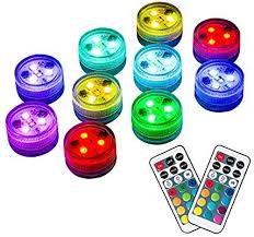 Amazon Com Homemory 10pcs Submersible Led Lights Waterproof Lights With Remote For Vase Shower Battery Op In 2020 With Images Submersible Led Lights Vase With Lights Led Lights