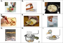 A culinary term indicating a garnish of almonds. Vocabulary Kitchen Utensils And Verbs Of Cooking