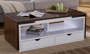 The smooth corners are great around toddlers and keep the rest of your family or friends from banging shins on sharp edges. Shea Modern Dark Walnut And White Coffee Table From Aed 849 A To Z Furniture
