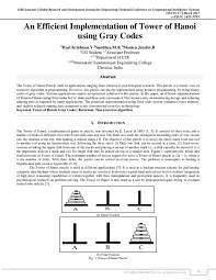 No part may be placed on top of a smaller disk. Pdf An Efficient Implementation Of Tower Of Hanoi Using Gray Codes Grd Journals And Monica Jenefer B Academia Edu