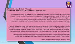 Academic affairs faculty of education, uitm, section 17 campus, universiti teknologi mara, shah alam. Bahagian Hal Ehwal Pelajar